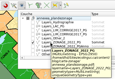 Options d'accrochage QGIS