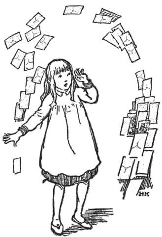 A young girl swoons surrounded by a storm of papers with the PDF logo